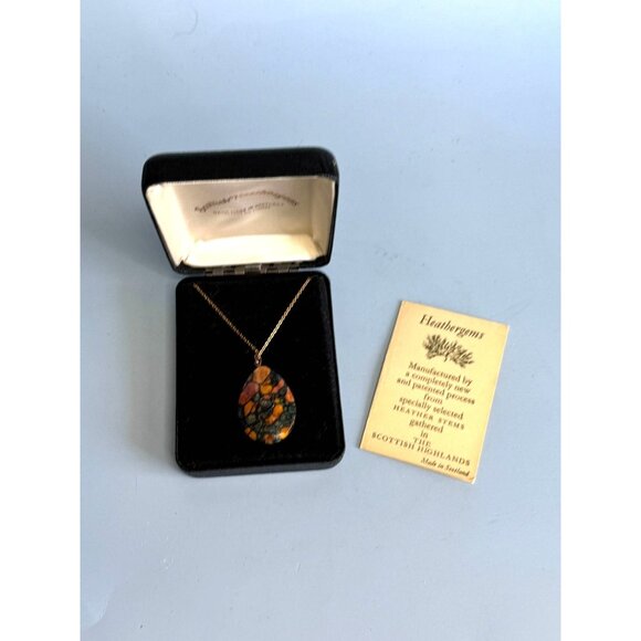 Heathergems Scottish Highlands Heather Stems Pendant Necklace 20 14K GF Chain In - Picture 2 of 5